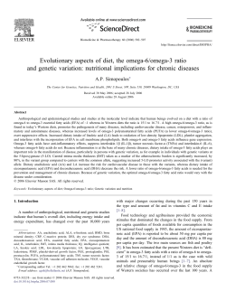 Evolutionary aspects of diet, the omega-6/omega