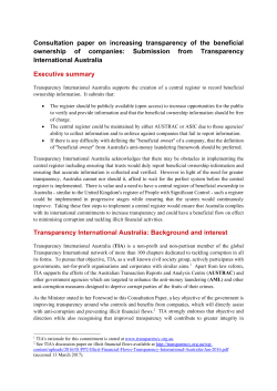Consultation paper on increasing transparency of the beneficial