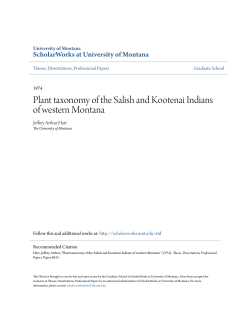 Plant taxonomy of the Salish and Kootenai Indians of western Montana