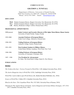 CURRICULUM VITAE - USF :: Department of History
