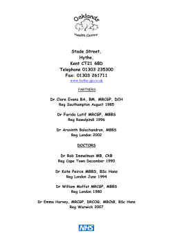 Surgery Leaflet - Oaklands Health Centre