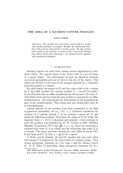 THE AREA OF A RANDOM CONVEX POLYGON. JOHAN PHILIP