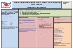 2014-2015 Instructional Curriculum Blueprint Grade