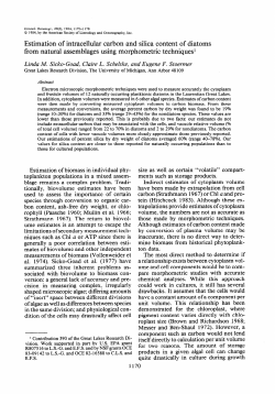 Estim ation of intracellular carbon and silica content of diatoms from