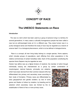 CONCEPT OF RACE and The UNESCO Statements on Race