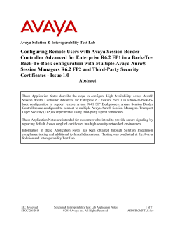 Configuring Remote Users with Avaya Session Border Controller