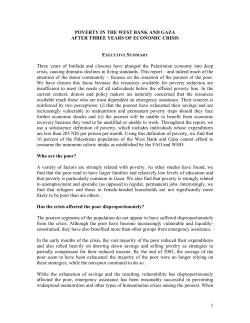 Poverty in the West Bank and Gaza after three years of economic crisis