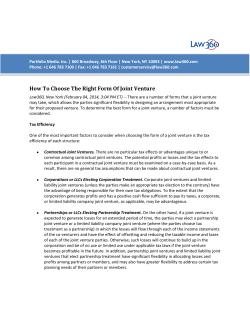 How To Choose The Right Form Of Joint Venture