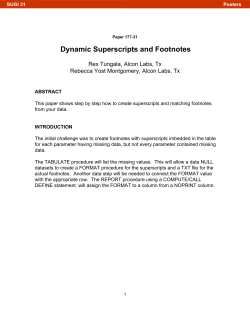 177-31: Dynamic Superscripts and Footnotes