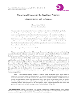 Money and Finance in the Wealth of Nations: Interpretations and