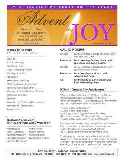 Great Is Thy Faithfulness - CN Jenkins Memorial Presbyterian Church