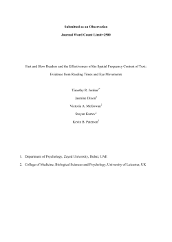 Fast and Slow Readers Sentences FINAL