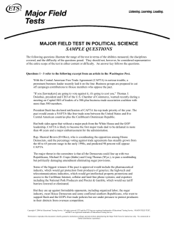 MAJOR FIELD TEST IN POLITICAL SCIENCE