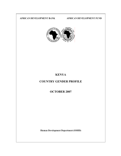 2007 - Kenya - Country Gender Profile