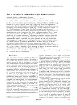 Role of convection in global-scale transport in the