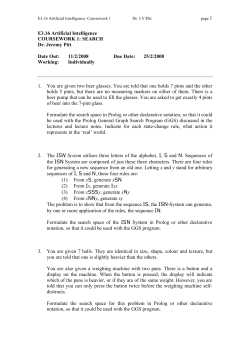 AI Coursework 1 2008 - Intelligent systems and networks