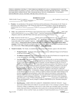 Tenant Lease - Team Lassen