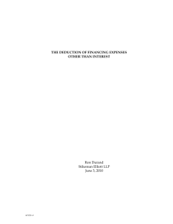 THE DEDUCTION OF FINANCING EXPENSES OTHER THAN