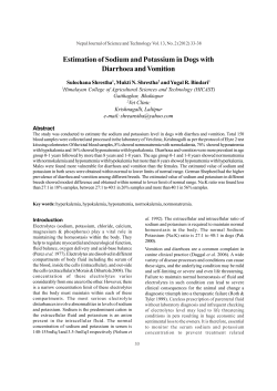 Estimation of Sodium and Potassium in Dogs with Diarrhoea and