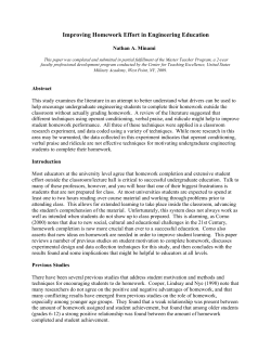 Improving Homework Effort in Engineering Education
