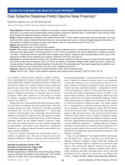 Does Subjective Sleepiness Predict Objective Sleep Propensity?