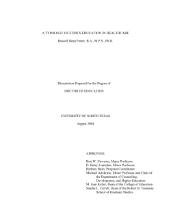 A Typology of Ethics Education in Healthcare