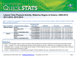 Leisure Time and Physical Activity