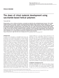 The dawn of chiral material development using saccharide