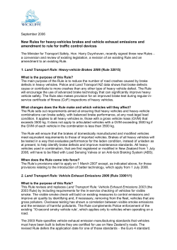 New Rules for heavy-vehicles brakes and vehicle exhaust