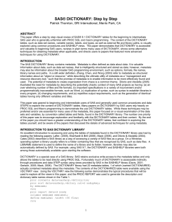 SAS DICTIONARY: Step by Step