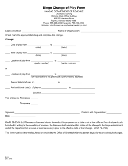BI-10 Bingo Change of Play Form Rev. 2-16