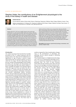 Stephen Hales: the contributions of an Enlightenment