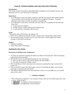 Lesson 20. Visitation Guidelines and Using Visual Aids in
