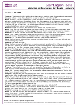 Listening skills practice: Boy bands &ndash; answers