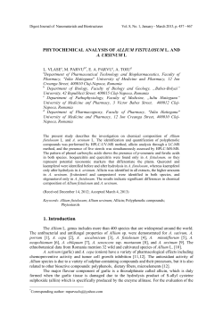 phytochemical analysis of allium fistulosum l. and a. ursinum l