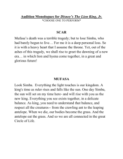 Audition Monologues for Disney`s The Lion King, Jr.