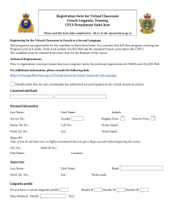 Registration form for Virtual Classroom French Linguistic Training