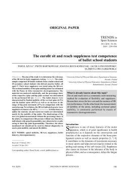 The eurofit sit and reach suppleness test competence of ballet