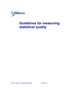 Guidelines for measuring statistical quality