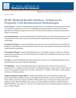 Definitions for Frequently Used Reimbursement Methodologies
