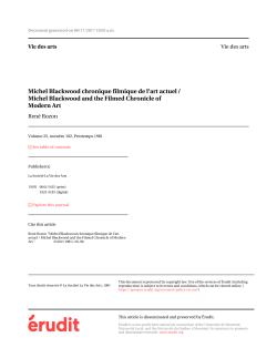 Michel Blackwood chronique filmique de l`art actuel