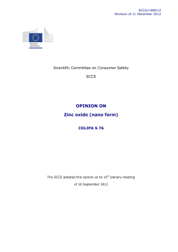 Opinion of the Scientific Committee on Consumer Safety on o