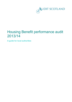 Benefits performance audit 2013-14 A guide for