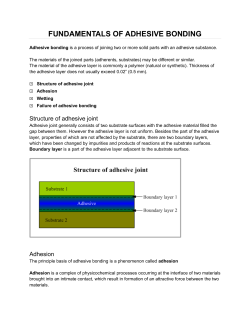 FUNDAMENTALS OF ADHESIVE BONDING