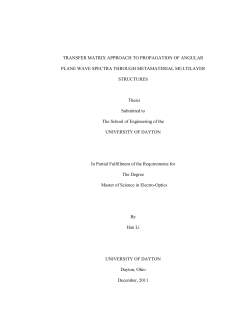 Transfer Matrix approach to Propagation of Angular Plane Wave