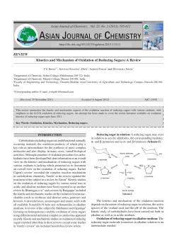 REVIEW Kinetics and Mechanism of Oxidation of Reducing Sugars