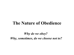 The Nature of Obedience