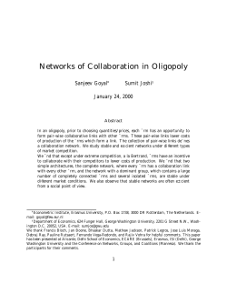 Networks of Collaboration in Oligopoly