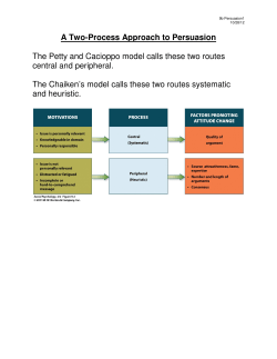 A Two-Process Approach to Persuasion The Petty and Cacioppo