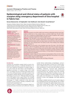 Epidemiological and clinical status of patients with scorpion sting